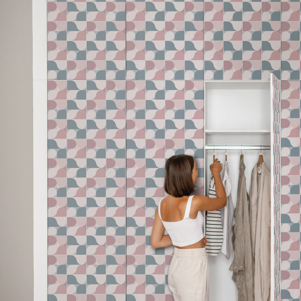Okleina meblowa Geometryczny róż 50x100 Folia samoprzylepna Pokój