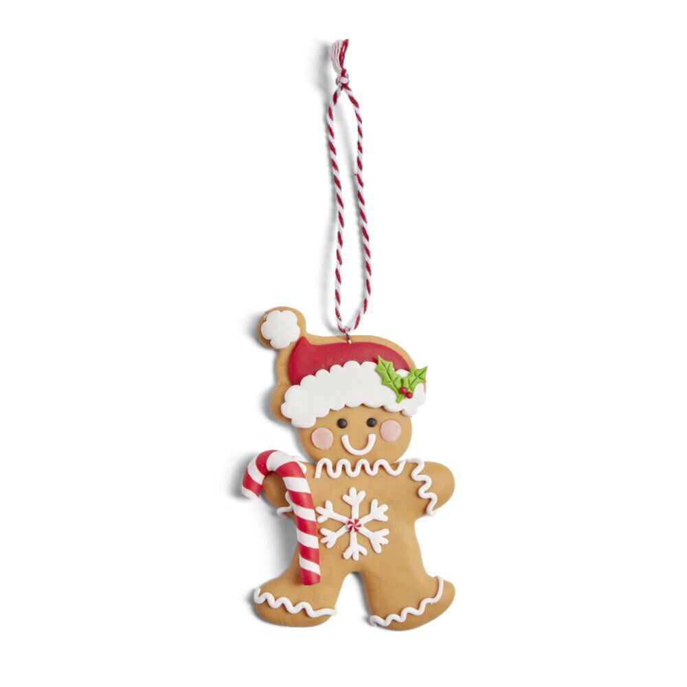Bonhomme pain d'épices à suspendre en argile H10cm (2 modèles)