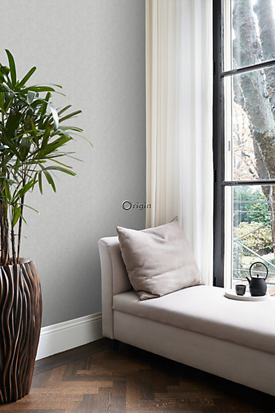 Origin Wallcoverings papier peint tissage à chevrons gris clair 53 cm x 10.05 m