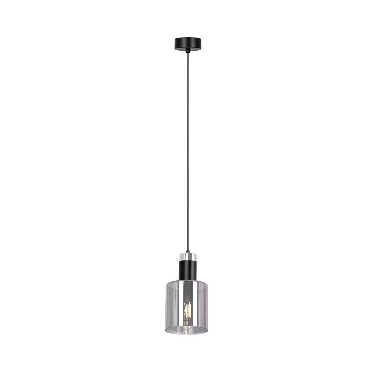 Lampa wisząca czarno-grafitowa BRUS 1xE27x40W wym: 90x13x13 cm Kaja