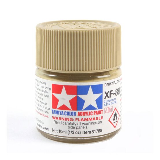 Tamiya Colour Dark Yellow Acrylic Paint 10ml (XF-88)