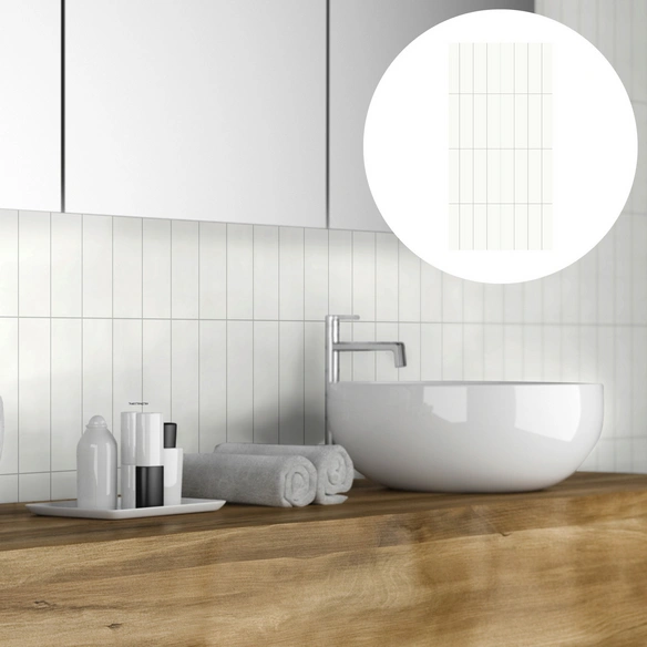 Wandfliese, Handmuster, Butcherblockoptik, Hochglanz, BxH: 280 x 160 mm