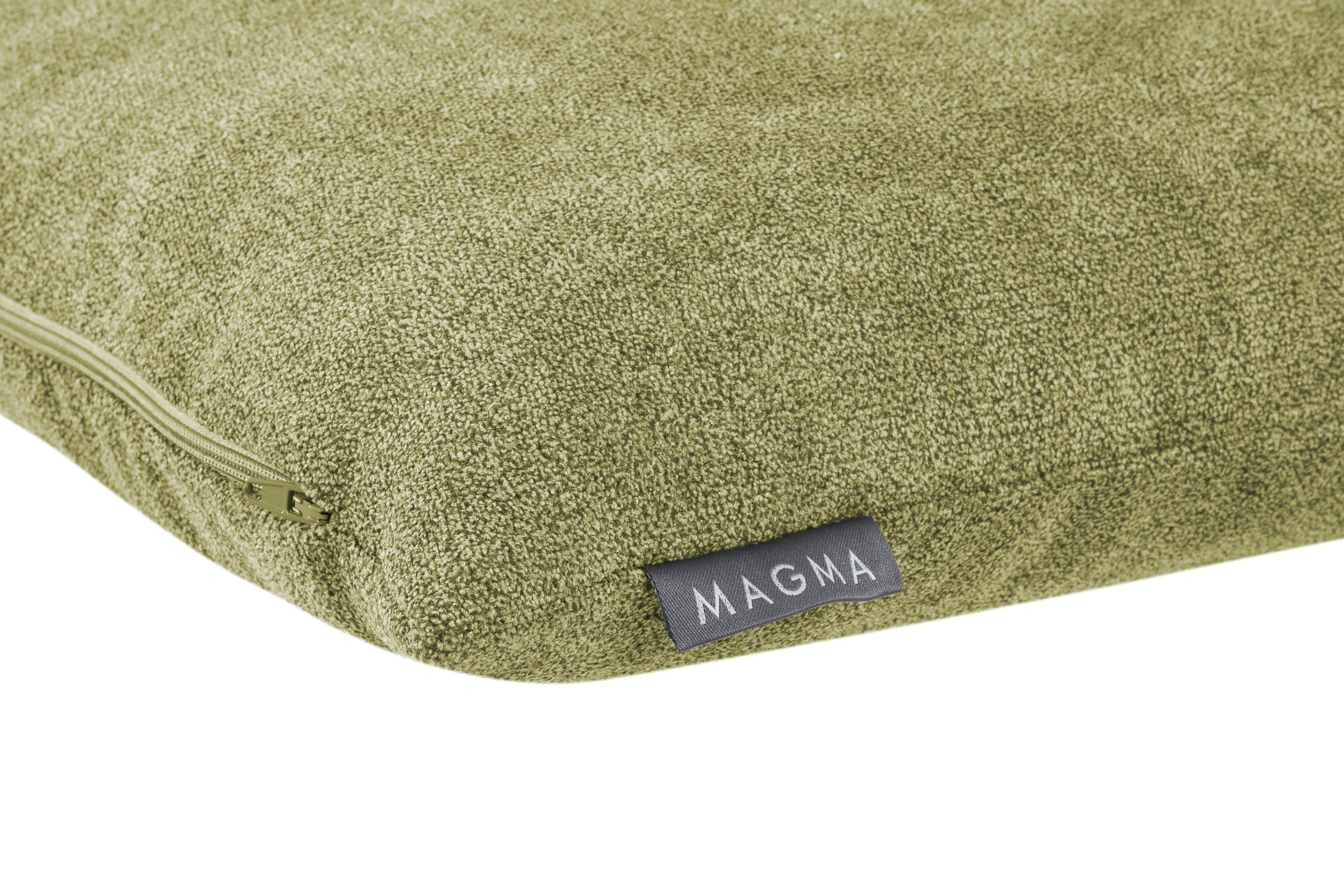 ALFA - Housses de coussin velours chiné vert amande 40x40 - Lot de 2