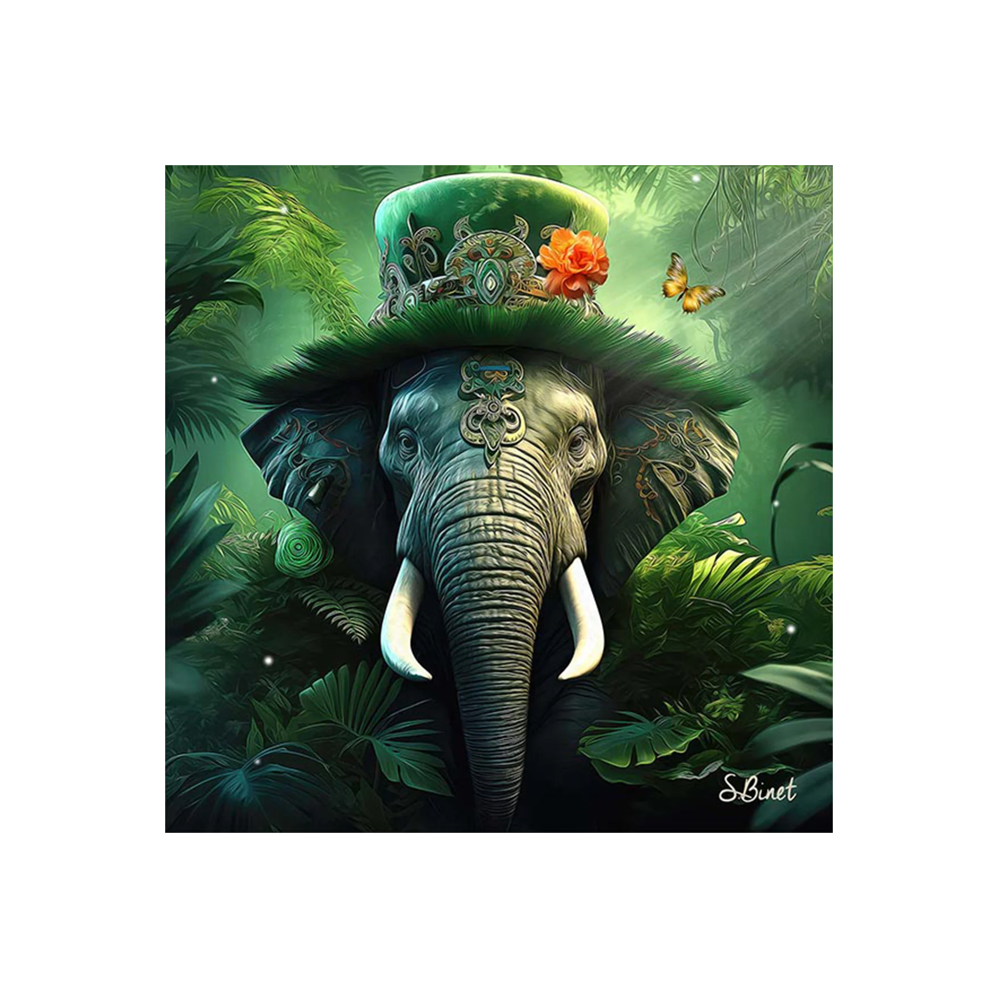 Tableau BINET ELÉPHANT FANTASTIQUE coloris noir