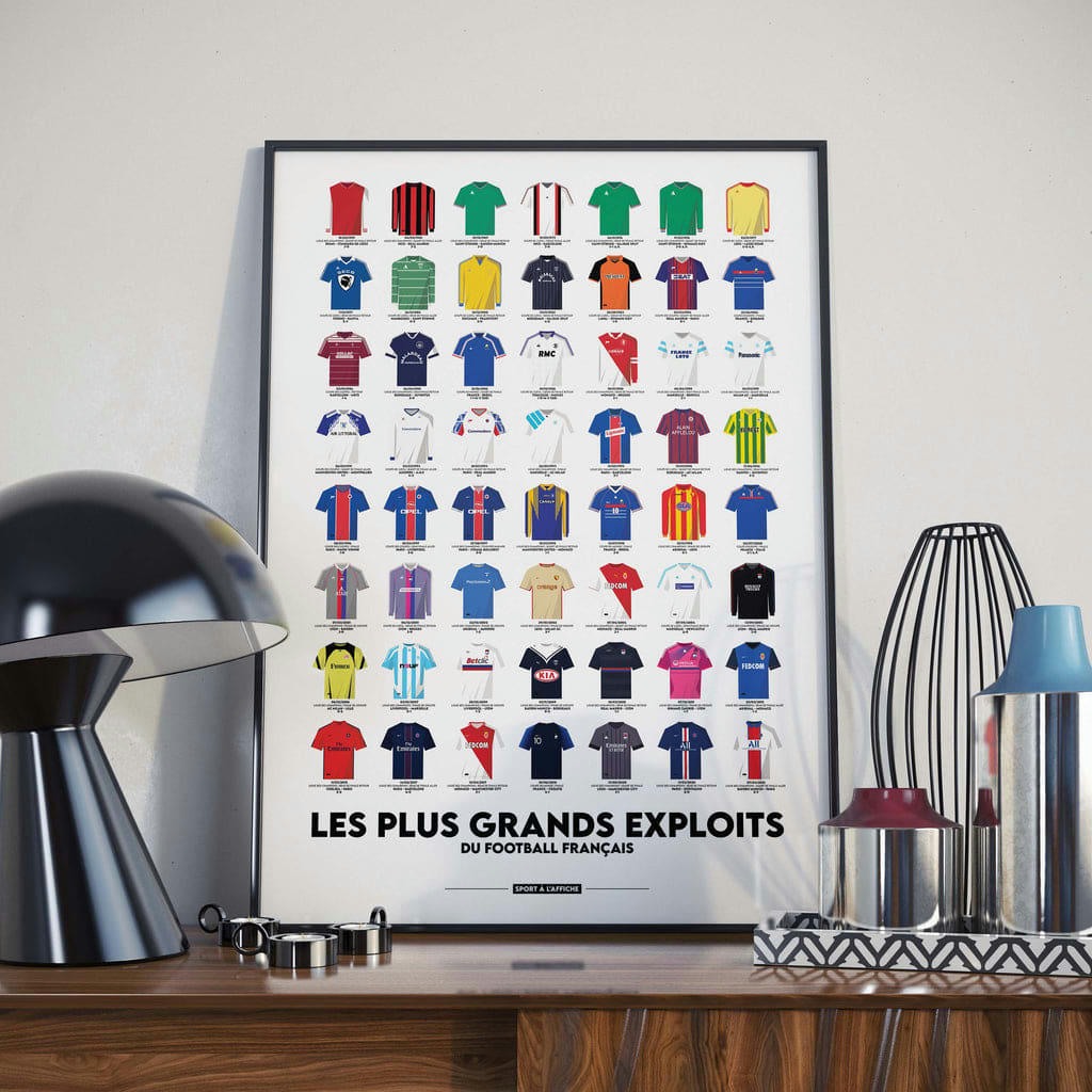 FOOT - Affiche Foot - Les Exploits du Football Français - 40 x 60 cm