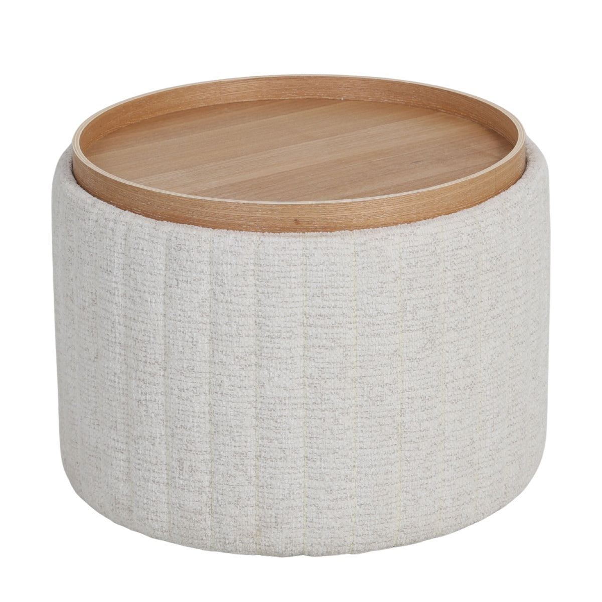 DÉJA Living Salontafel Angela - Beige/Naturel - Ø55cm - Incl. Opbergruimte