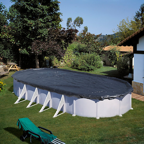 Bâche hiver pour piscine en acier ovale Gré L.820 x l.460cm