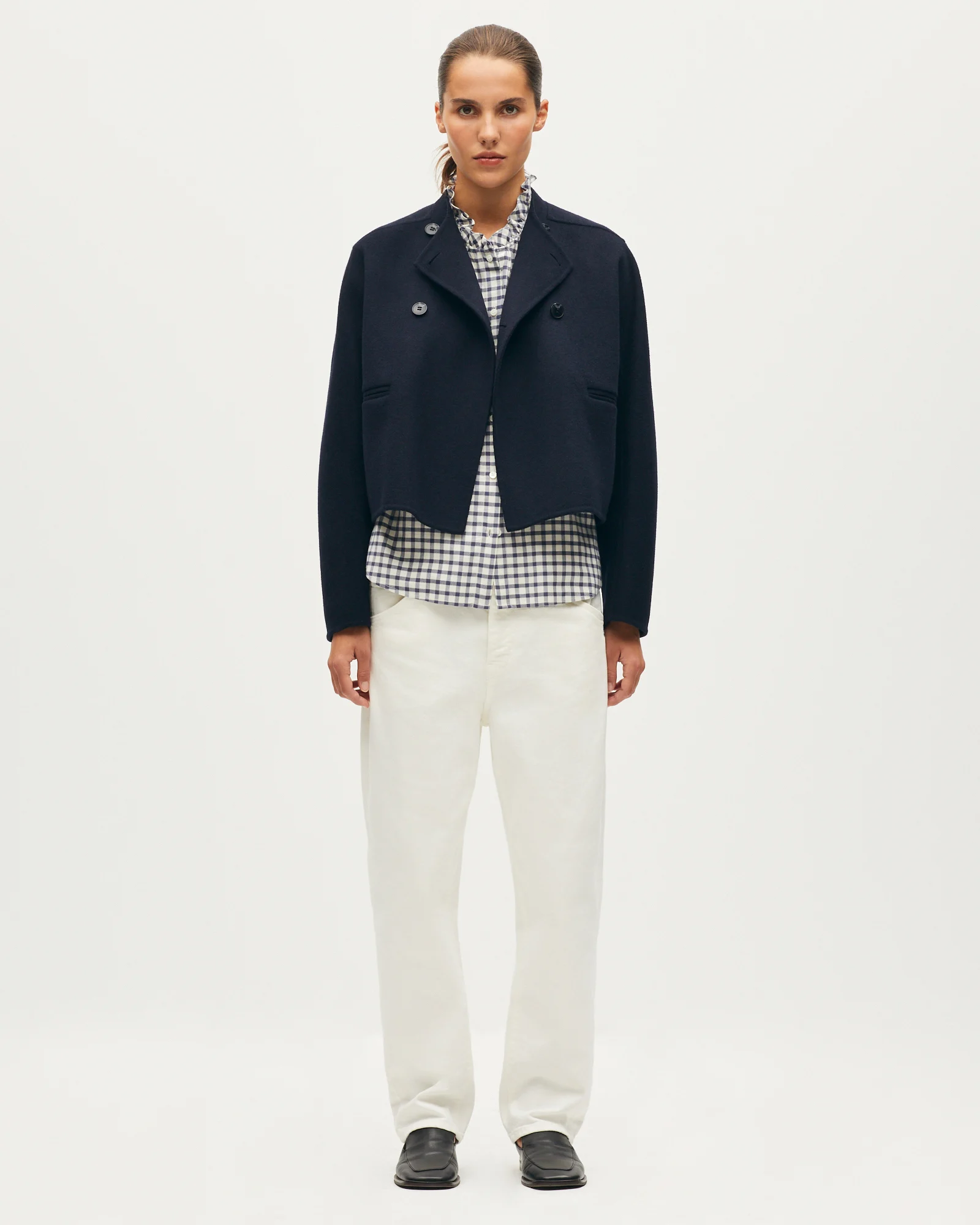 Blouson court double face avec laine