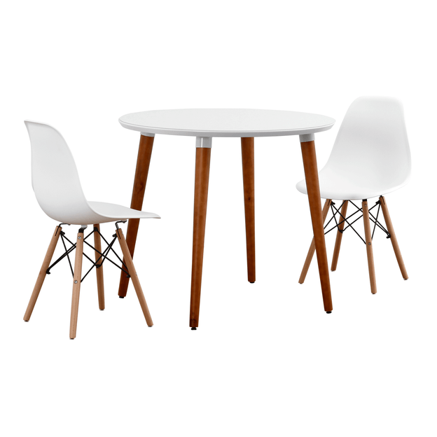 MESA REDONDA COM 2 CADEIRAS JADE/WOOD