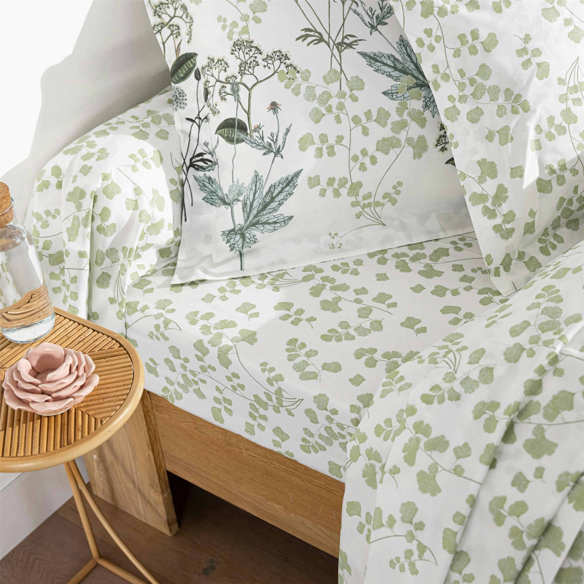 VERONIKA - Housse de couette 140x200 vert en coton