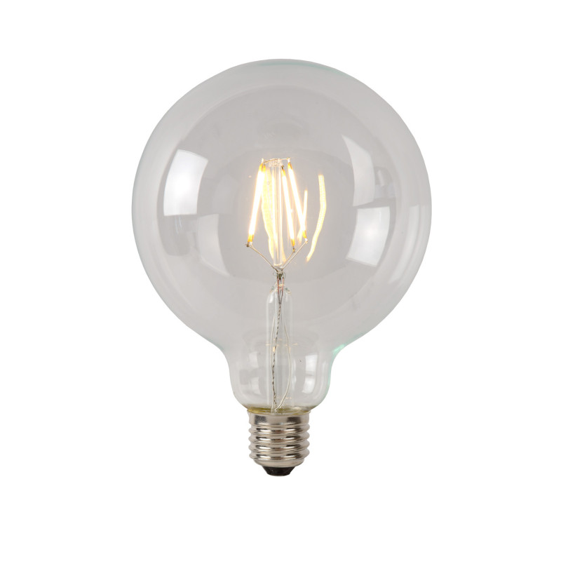 Ampoule LED à filaments transparente dimmable E27 G125 blanc chaud 7 W LUCIDE