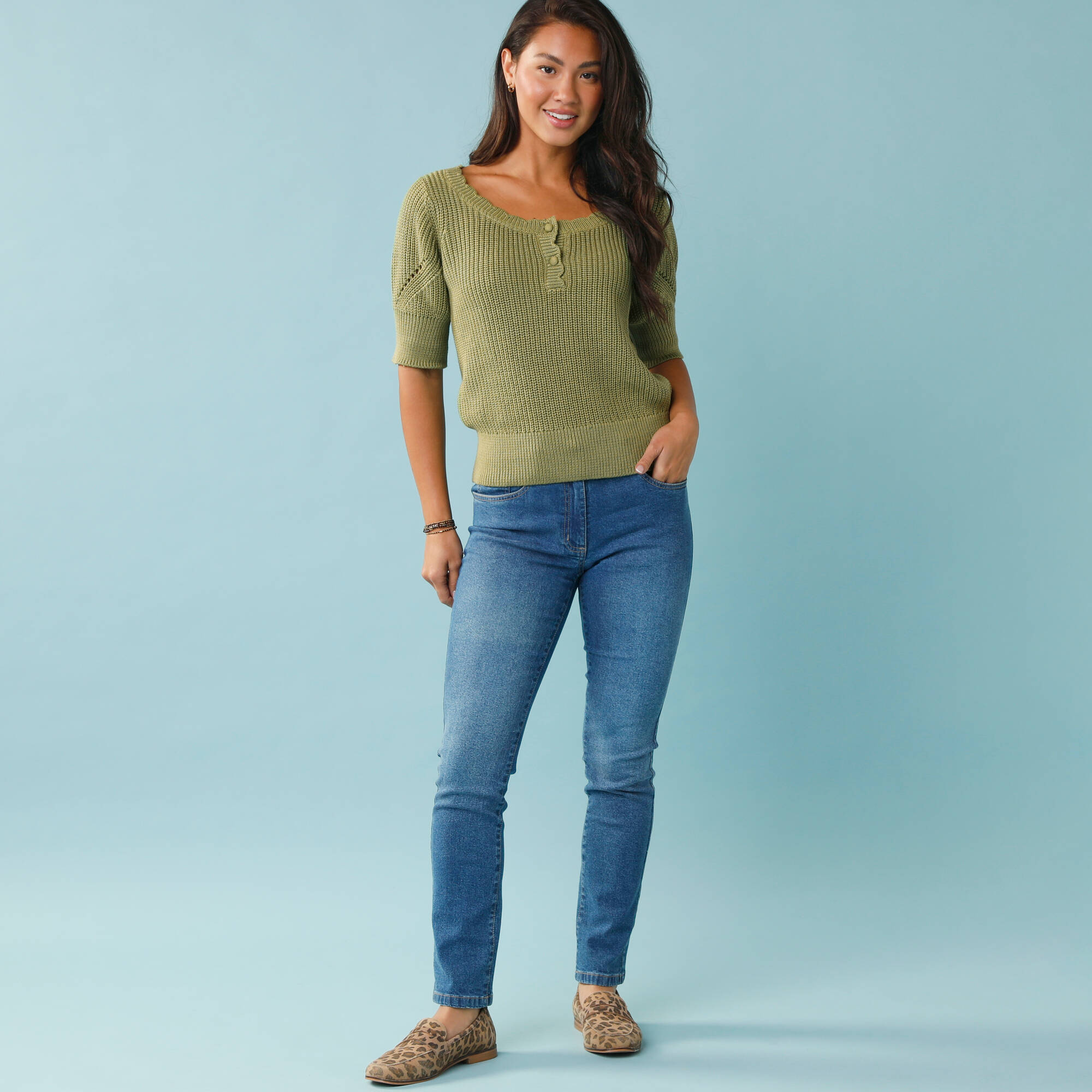 Pull Spécial Petites col rond boutonné