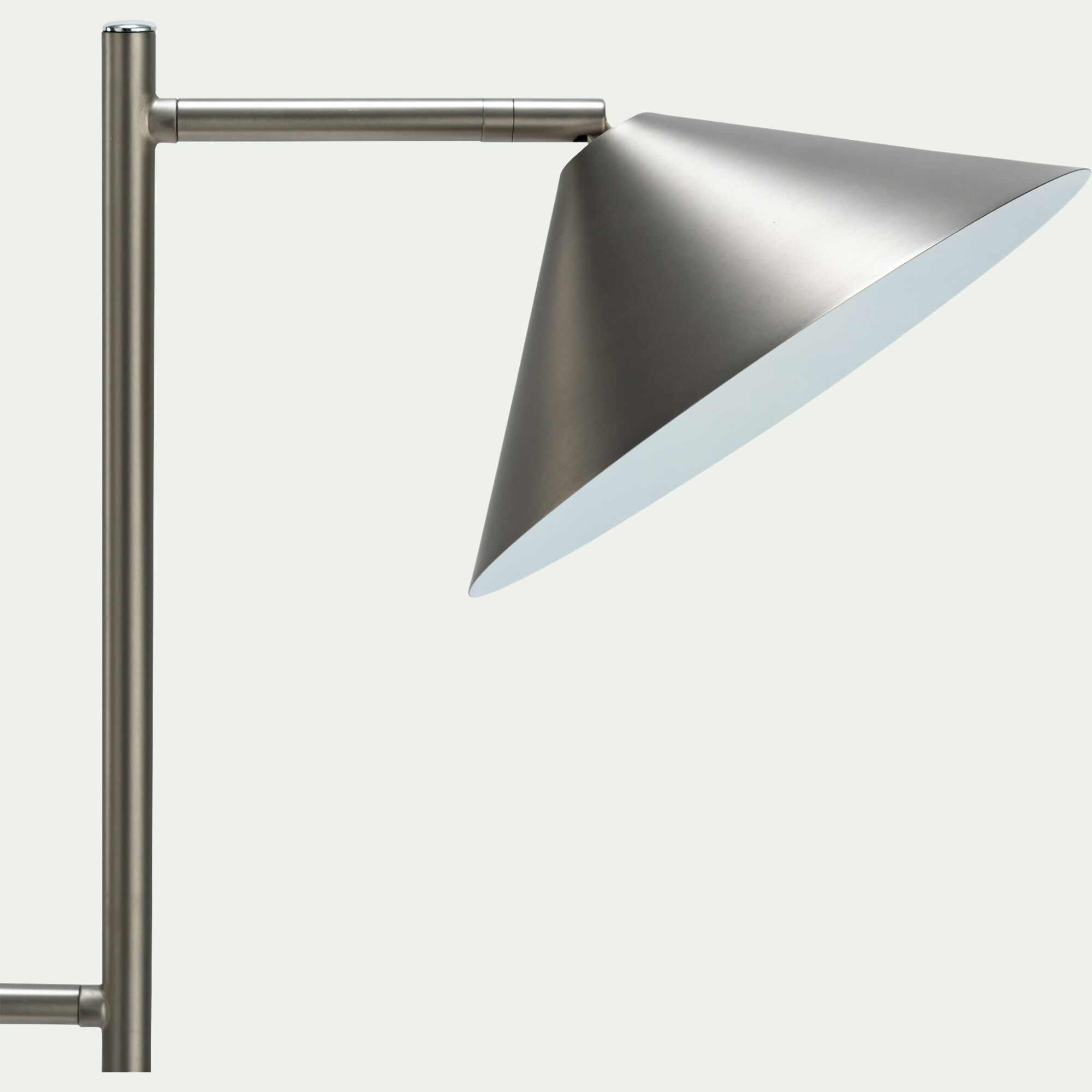 RAVENNE - Lampadaire électrifié avec liseuse H150cm - argenté brossé