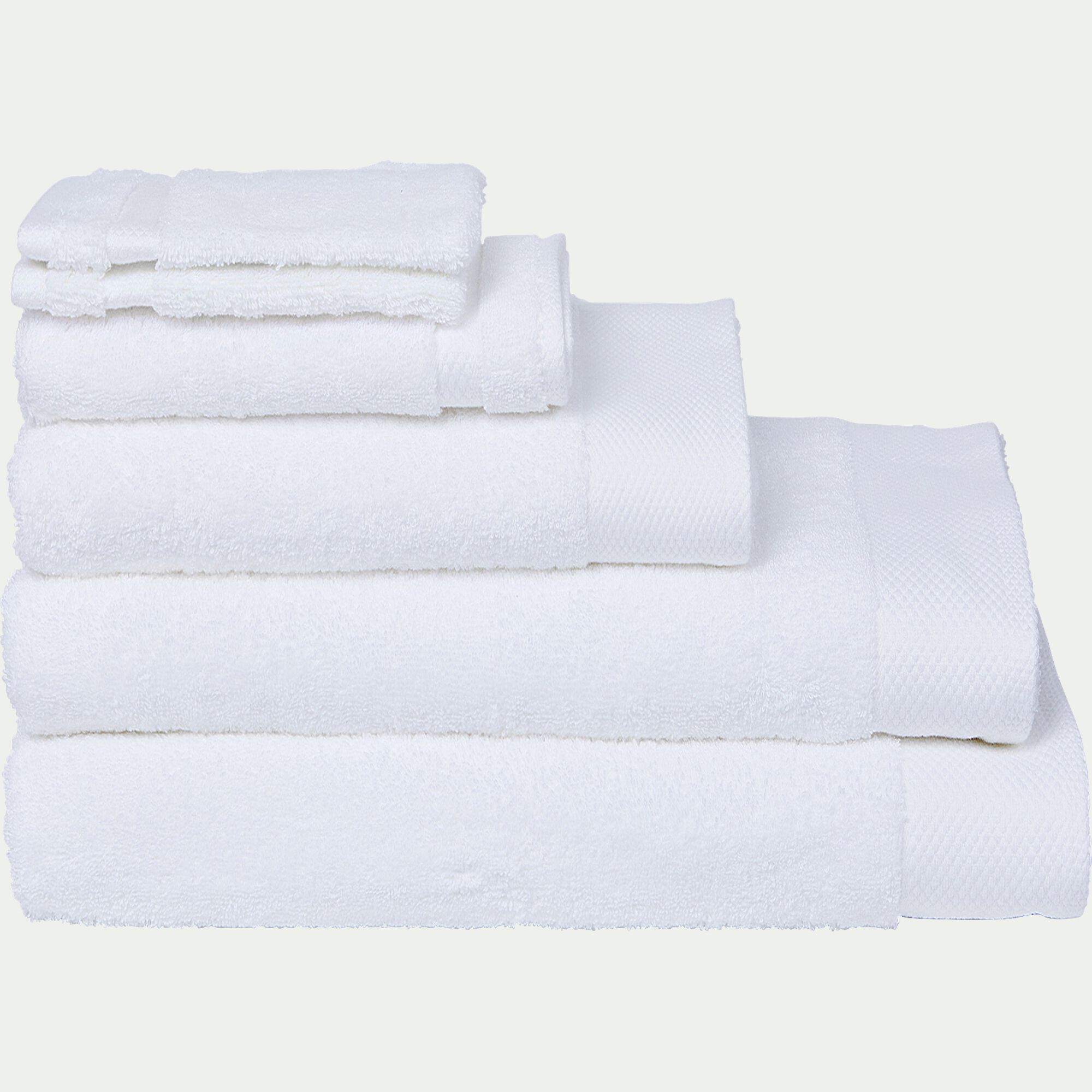 AZUR - Drap de bain en coton peigné - blanc optique 100x150cm