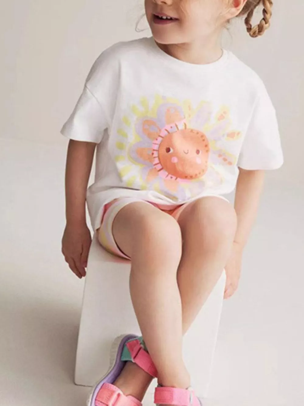 Children's Cartoon Sun Short Sleeve T-Shirt