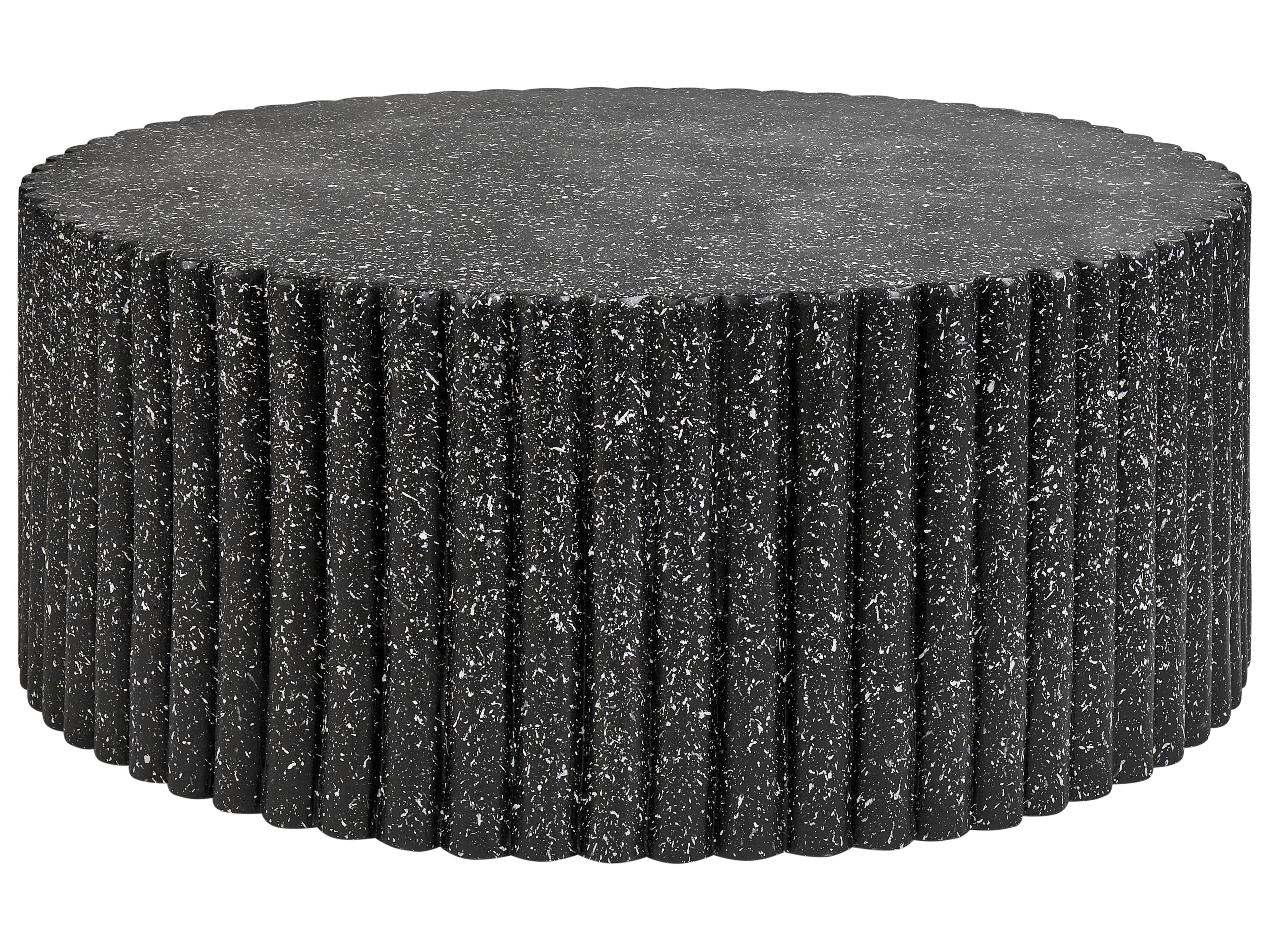 Coffee Table POZZA II 106 cm 106 cm Terrazzo Effect Black Terrazzo
