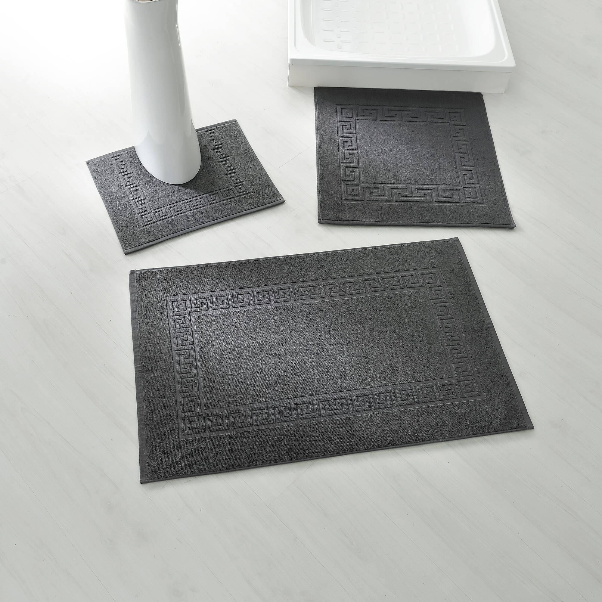 Tapis de bain éponge liteau motif frise grecque