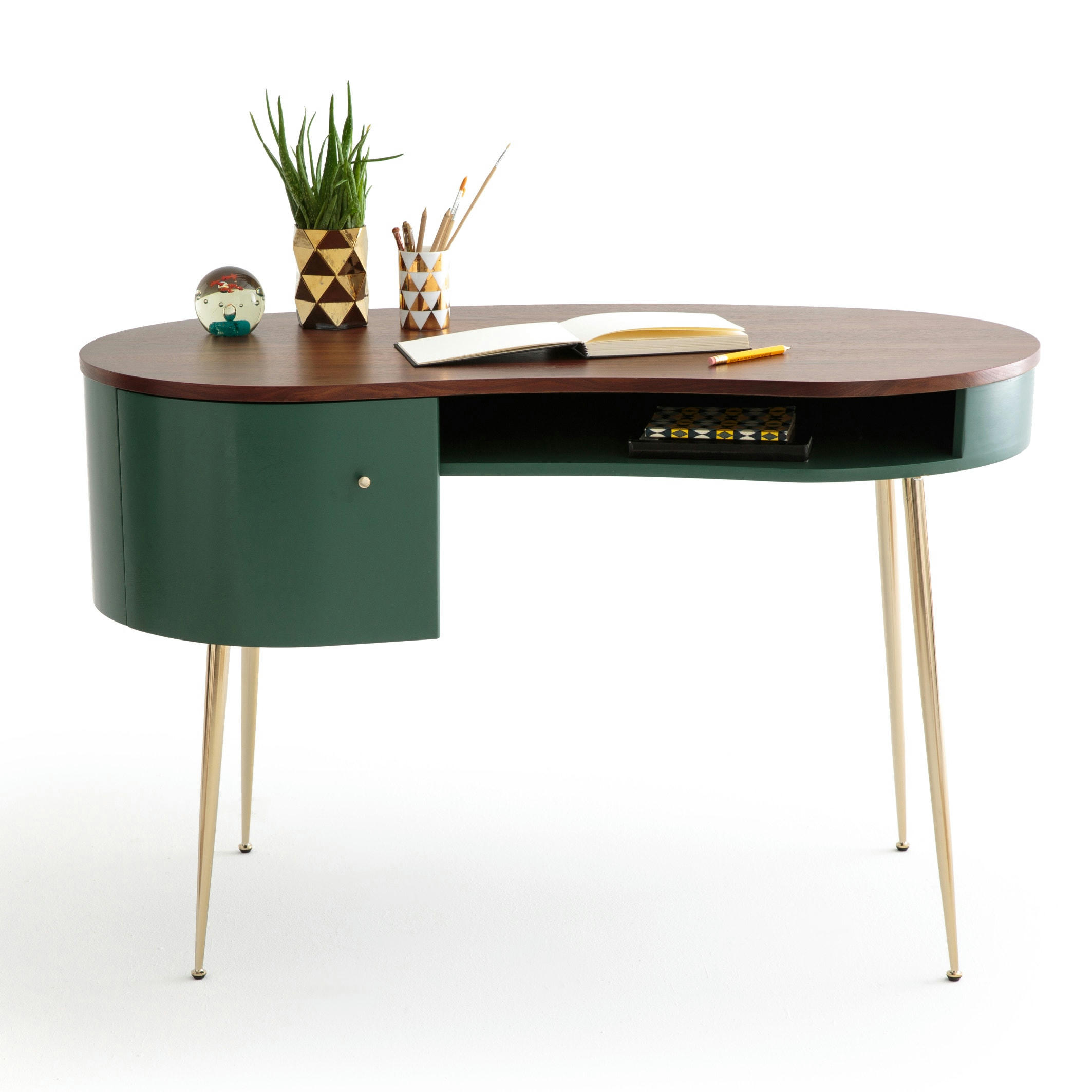Bureau vintage plaqué noyer, Topim