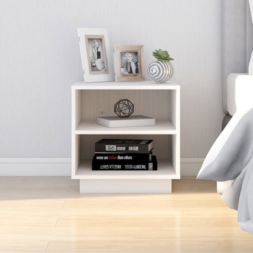 NNEVL Bedside Cabinets 2 pcs White 40x34x40 cm Solid Wood Pine