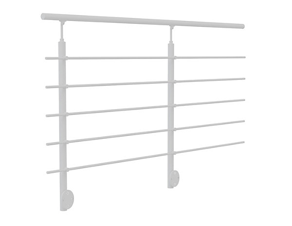 Kit garde-corps lateral Cala en aluminium gris clair RAL 7035