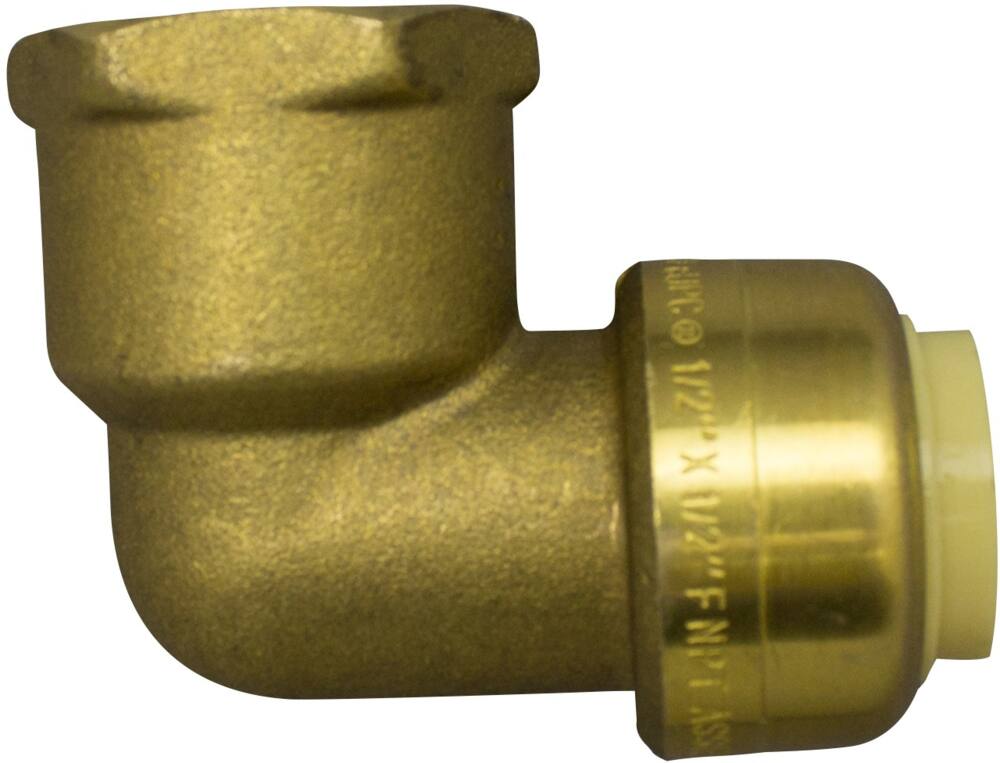 Waterline Push N' Connect 90-Degree Elbow, Female Pipe Thread, 1/2 x 1/2-in