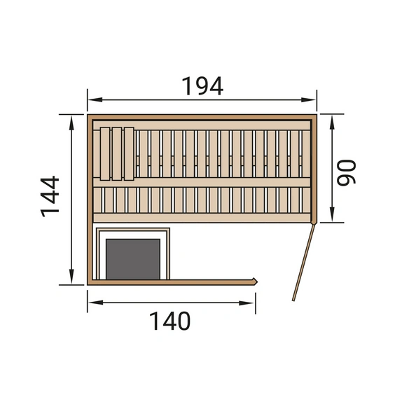 Ecksauna »VARBERG 1«, 6 Personen, inkl. 4,5 kW Ofen mit externer Steuerung