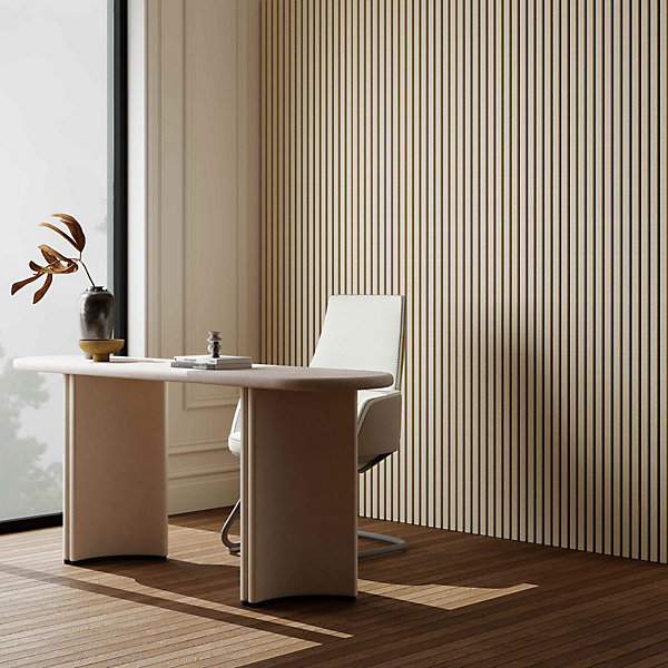 Lot de 3 Panneaux Muraux Décoratifs Acoustiques Bois MDF 260x30cm chêne naturelAntiBruit, Facile à Poser
