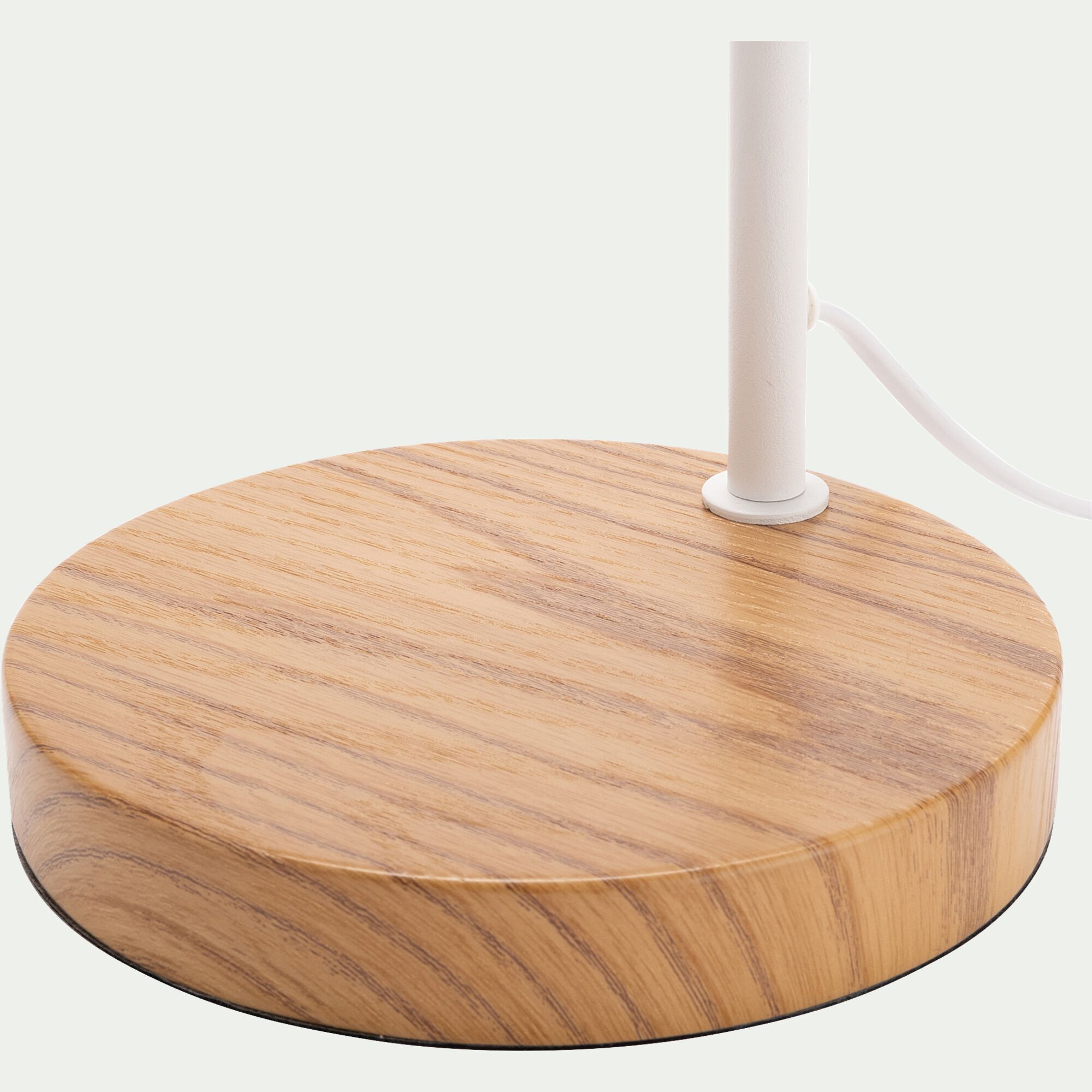 LILA - Lampe à poser électrifiée en bois et métal D41,5cm - blanc