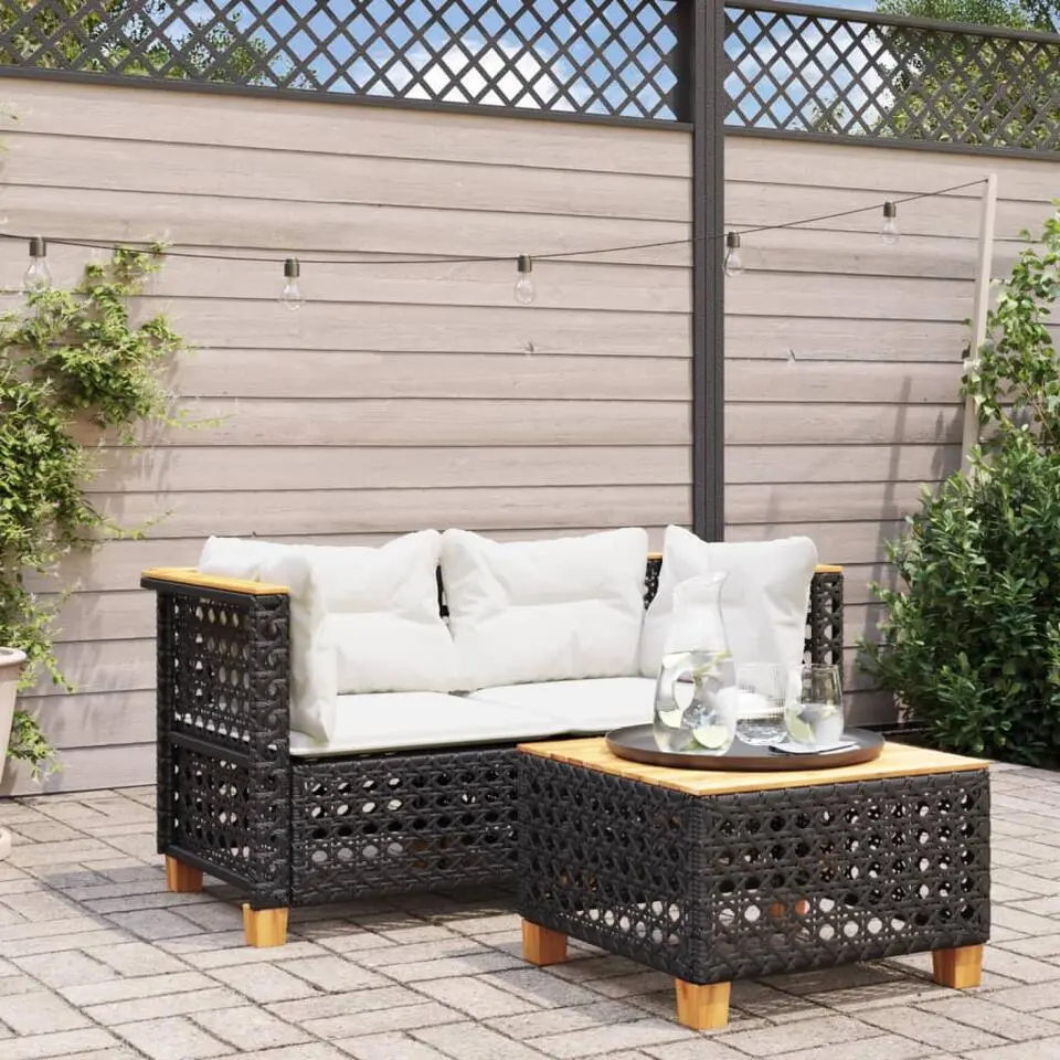 vidaXL - Tuinbank - Zwart - Poly rattan