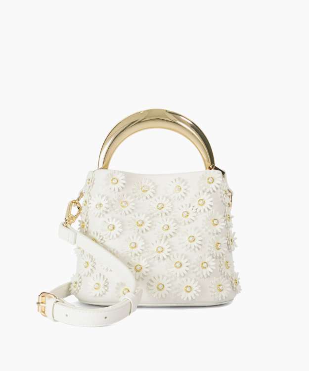 Dharla White - Gold Handle Mini Tote Bag