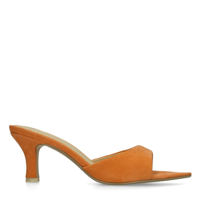 Manfield Oranje suède pumps