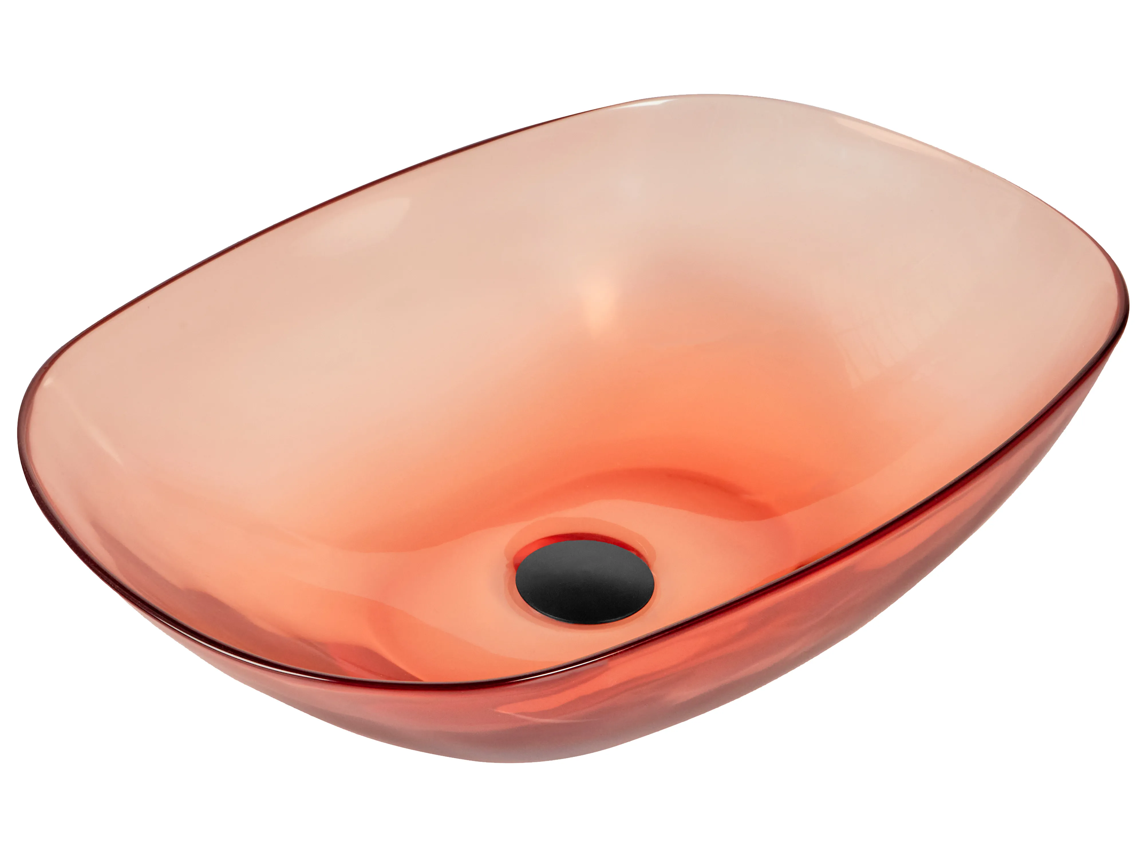 Countertop Basin MOENGO 540 x 360 mm Solid Surface Light Red