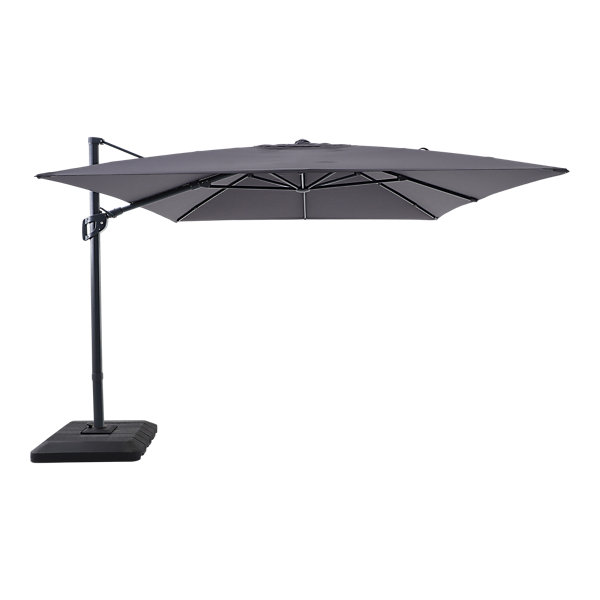 Parasol déporté inclinable rectangle ouverture manivelle anthracite 3 x 4m GoodHome Corby