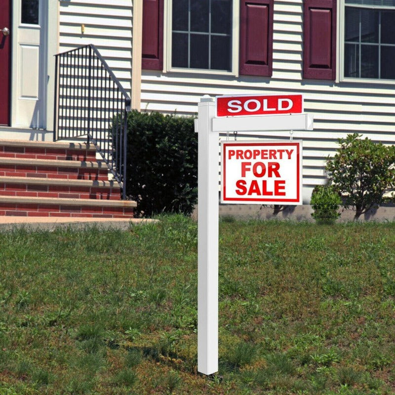 6 Ft Vinyl UPVC Real Estate Yard Sign Post