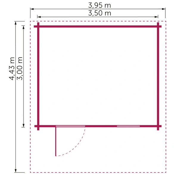 Gartenhaus »44-007«, BxT: 350x300 cm, unbehandelte Fichte
