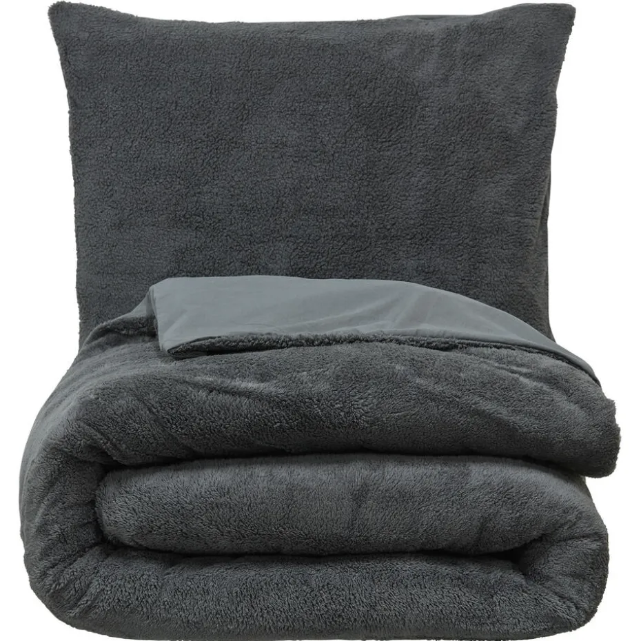 Kwantum Dekbedovertrekken | Dekbedovertrek Teddy Antraciet 200×220 Cm 200X220CM