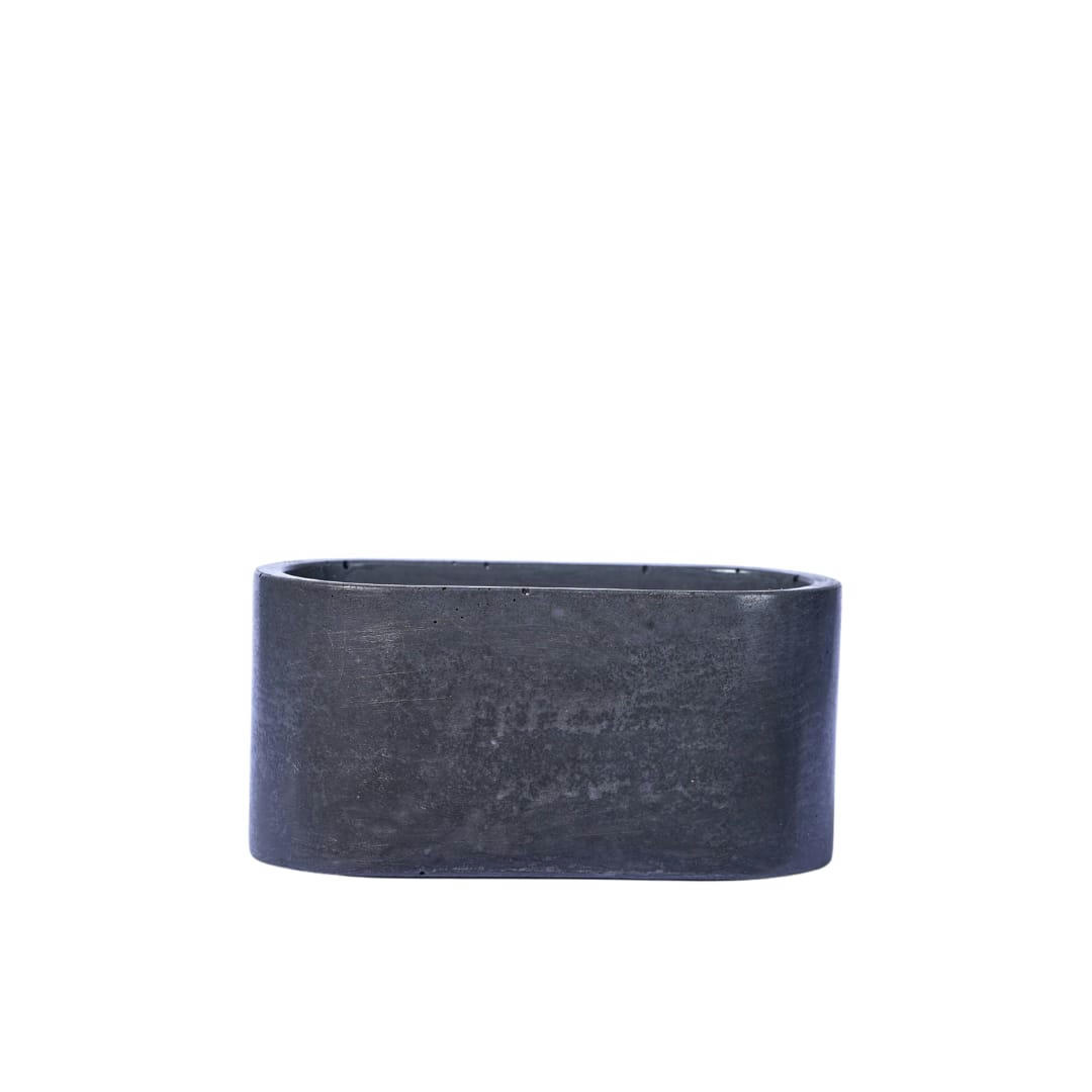 MINI JARDI UNI - Mini jardinière en béton anthracite