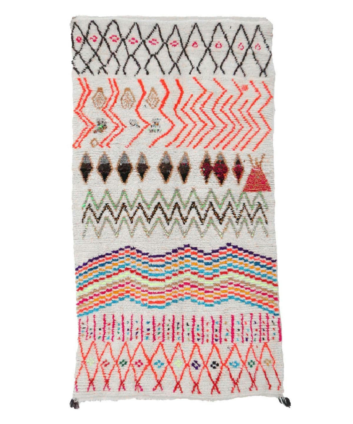 BERBERE - Tapis Berbere marocain pure laine 136x254