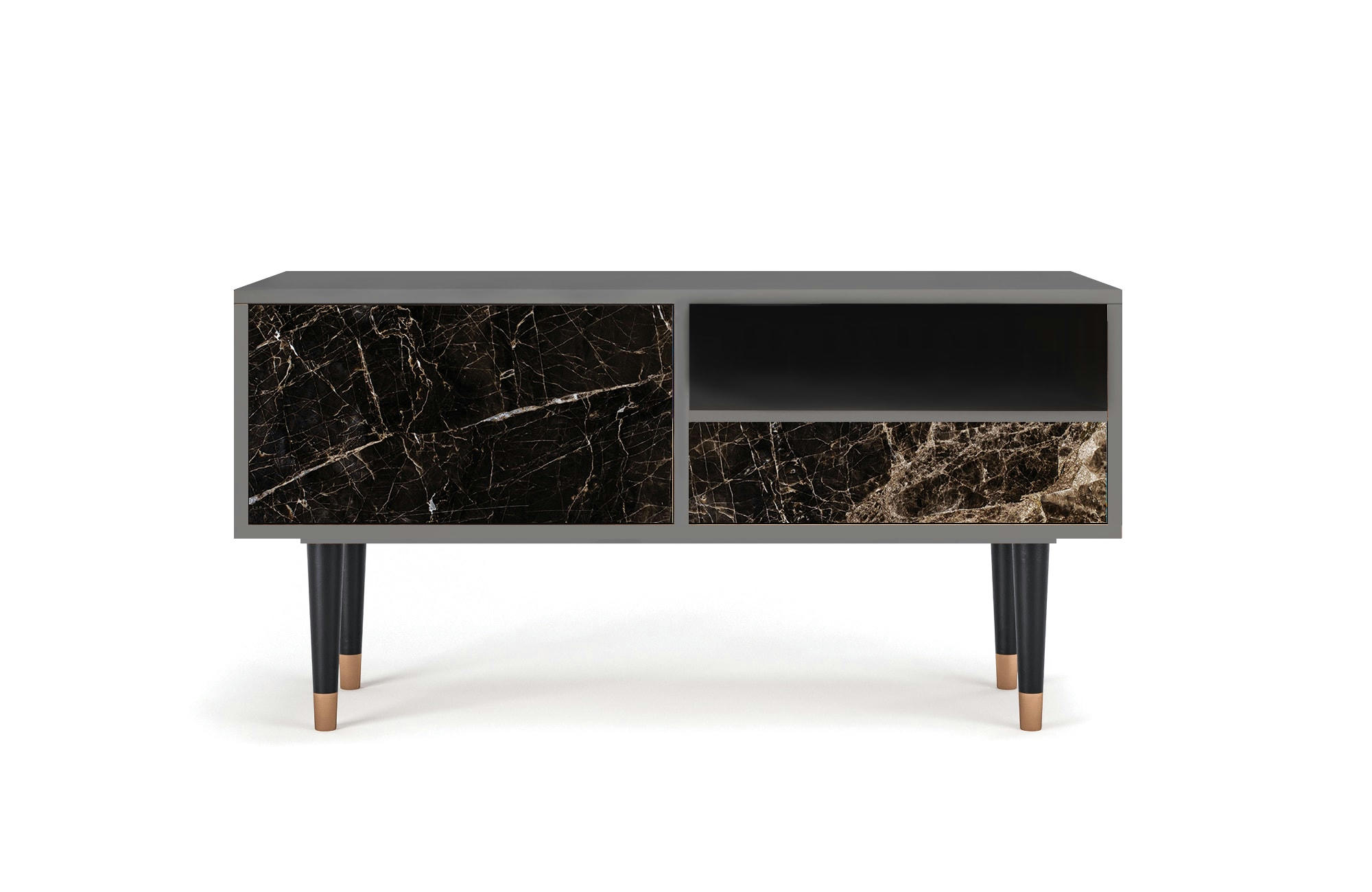 NIGHT ABYSS - Meuble TV  noir 1 tiroir et 1 porte L 115 cm