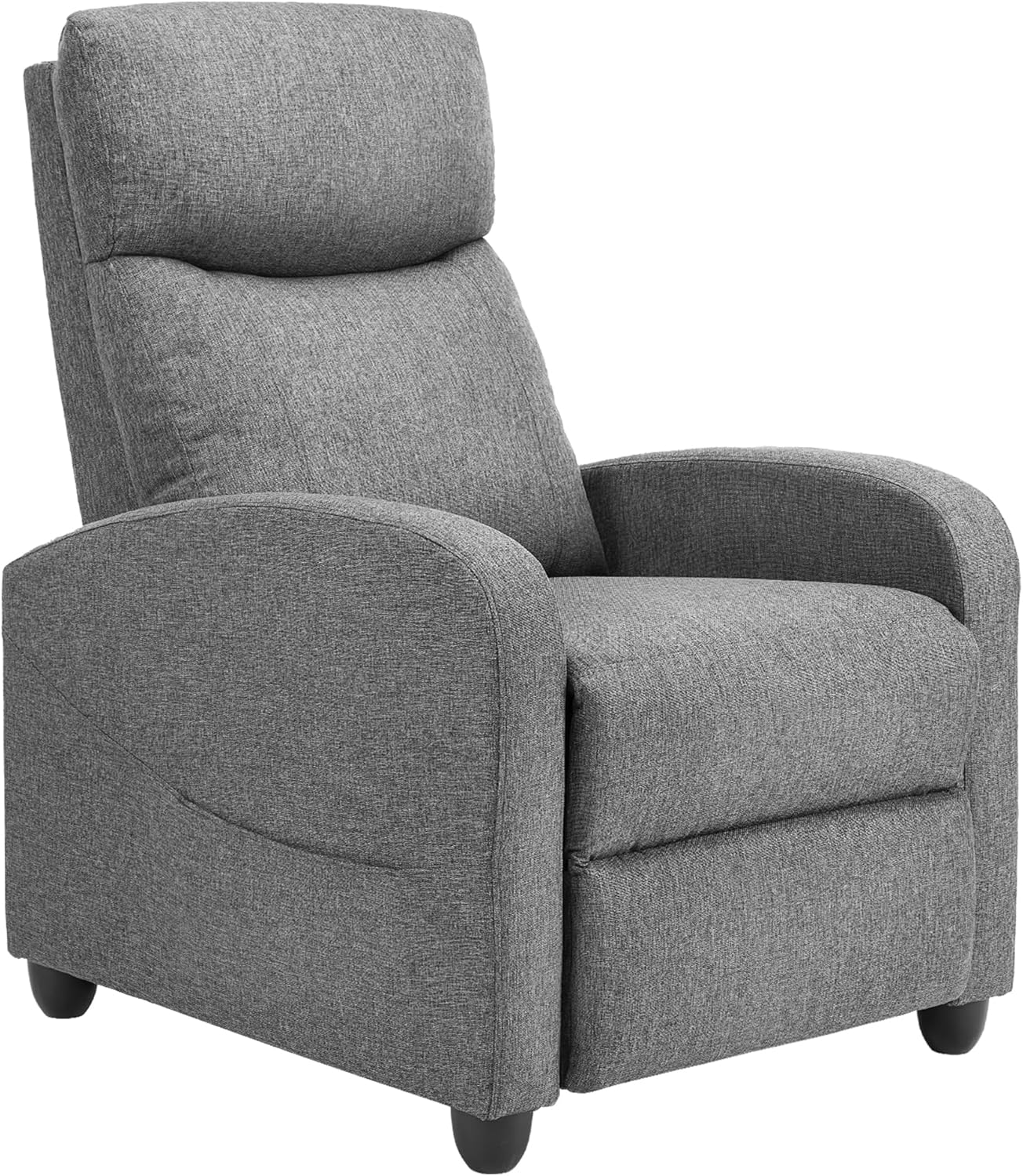Sweetcrispy Recliner Chair Fabric Recliner Sofa No Massage, Home Theater Seating with Lumbar Support, Adjustable Push Back Overstuffed High-Density Sponge Reclining for Living Room, Grey