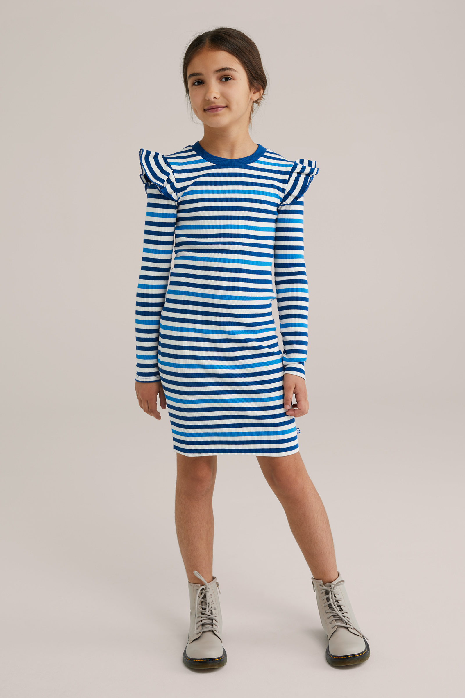 Meisjes jurk met rib structuur