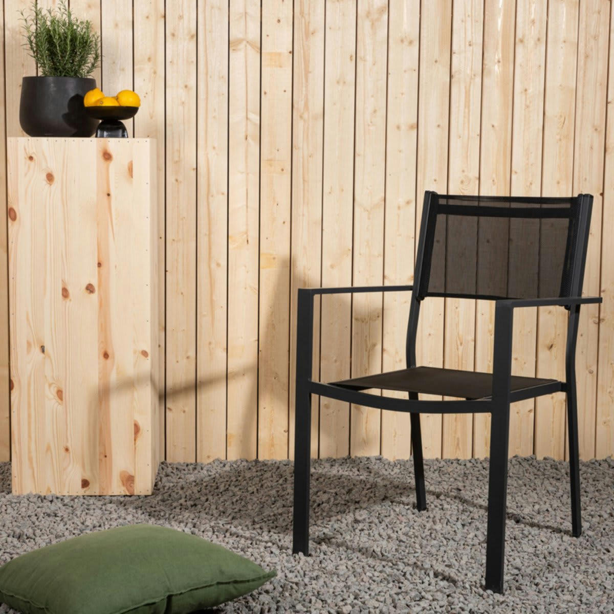 COCOA - Lot de 2 chaises de jardin modernes noir