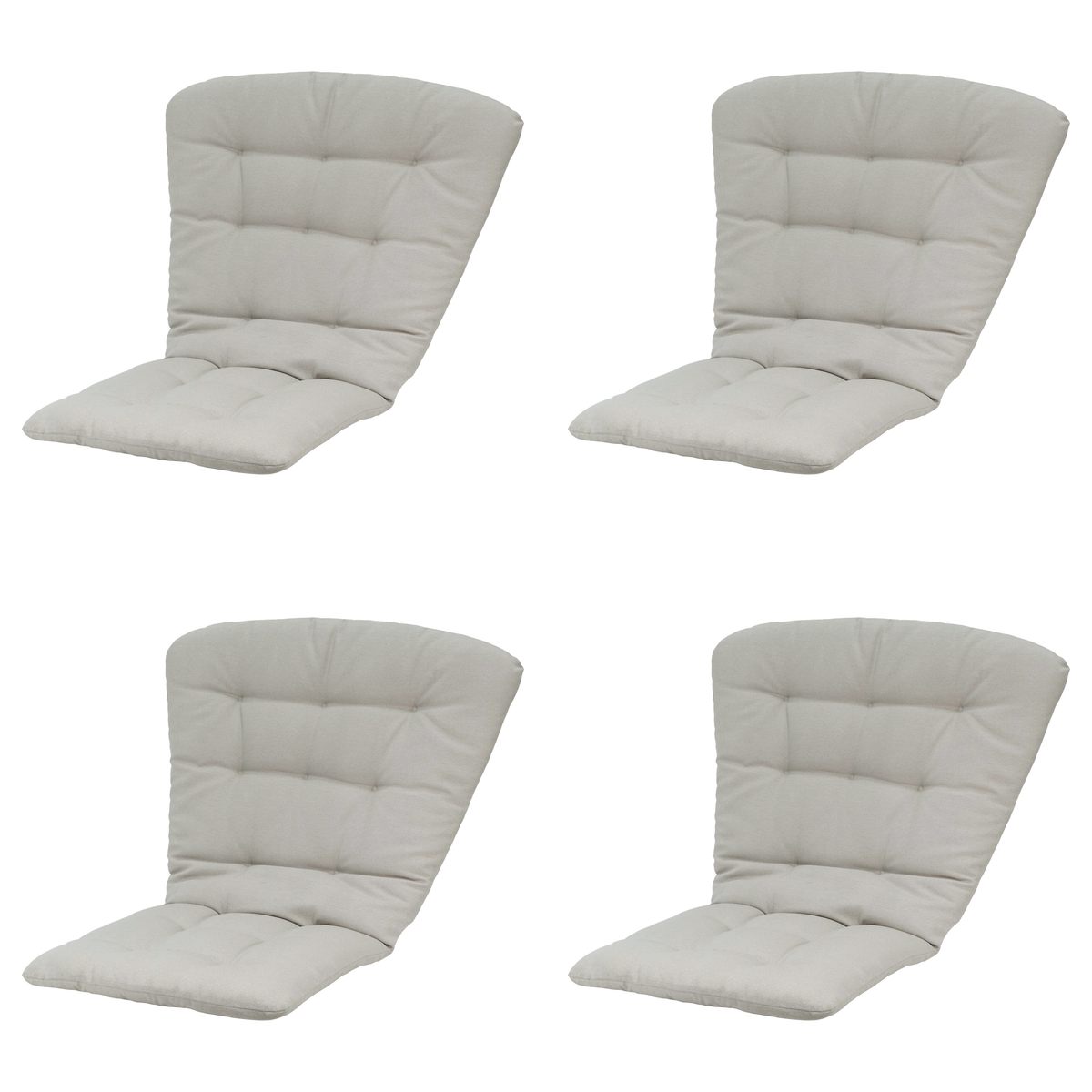 Madison tuintstoelkussen hoge rug Napels - grijs - 125x82x6cm - set van 4
