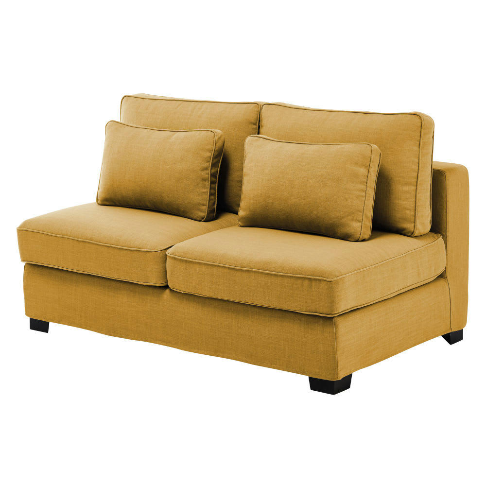 Milano - Chauffeuse pour canapé modulable 2 places jaune moutarde