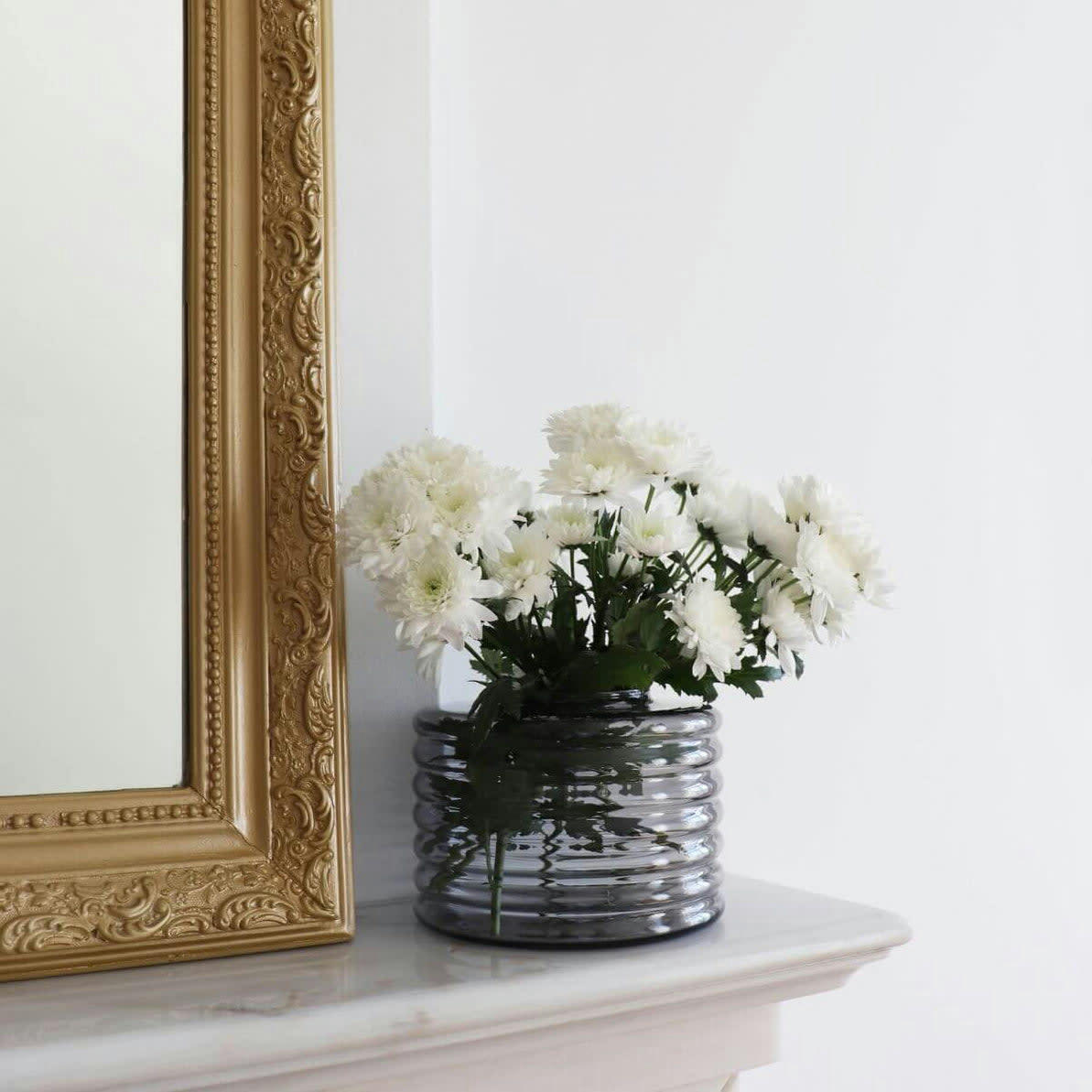 - DUO LUKA - 2 Vases déco en verre soufflé gris anthracite