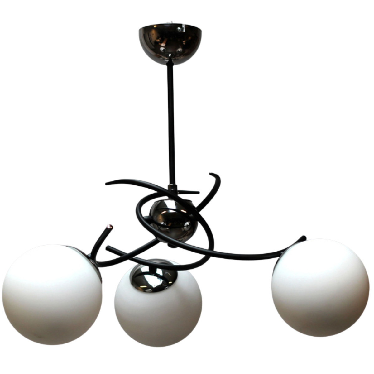 Lampa wisząca czarna-chromowana VIRAL 3xE14x10W wym: 56x55x55 cm Alfa