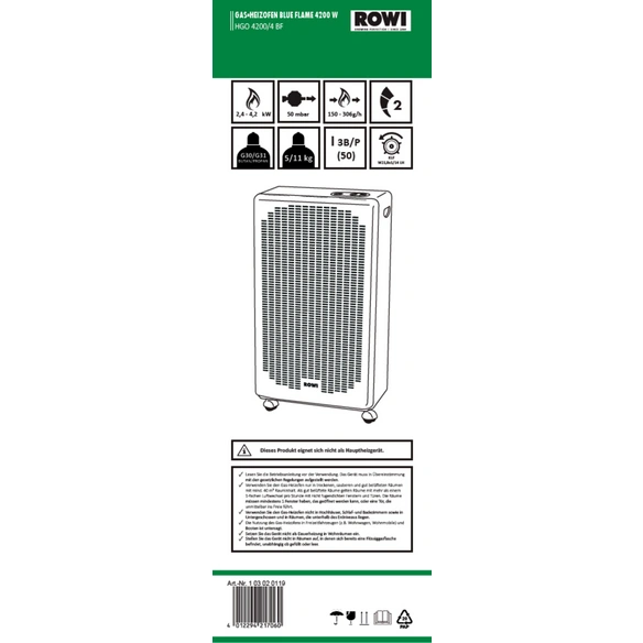 Gasheizung »HGO 4200/4 BF«, 2,4 - 4,2 kW, 5 / 11 kg