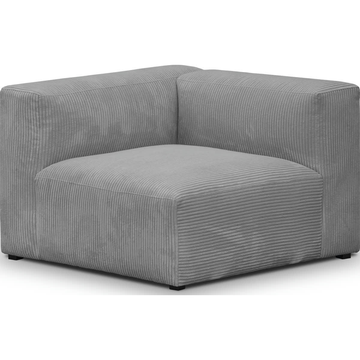 MODULO NEW - Chauffeuse d'angle à gauche modulable en velours côtelé gris clair