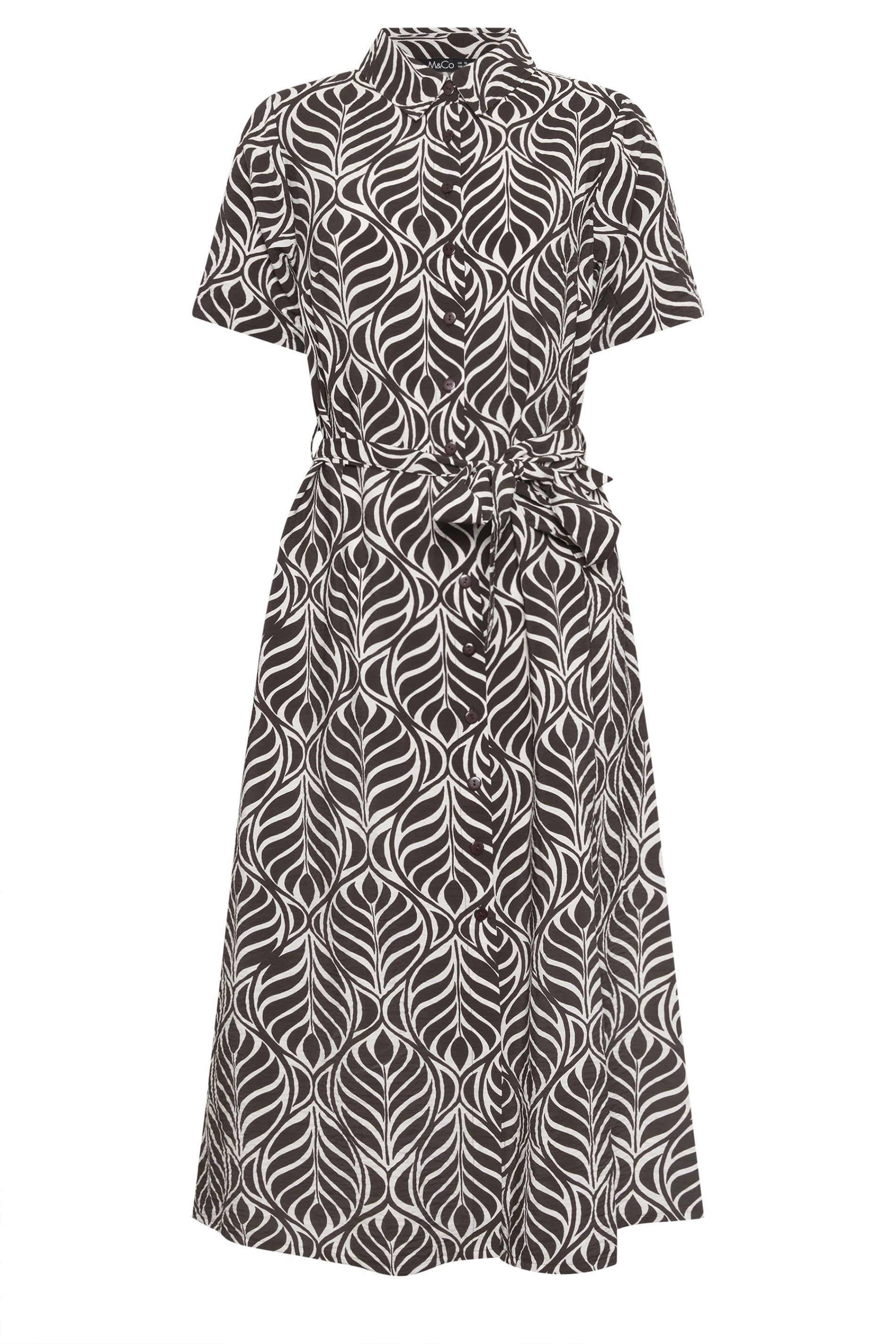 M&Co Leaf Print Shirt Dress