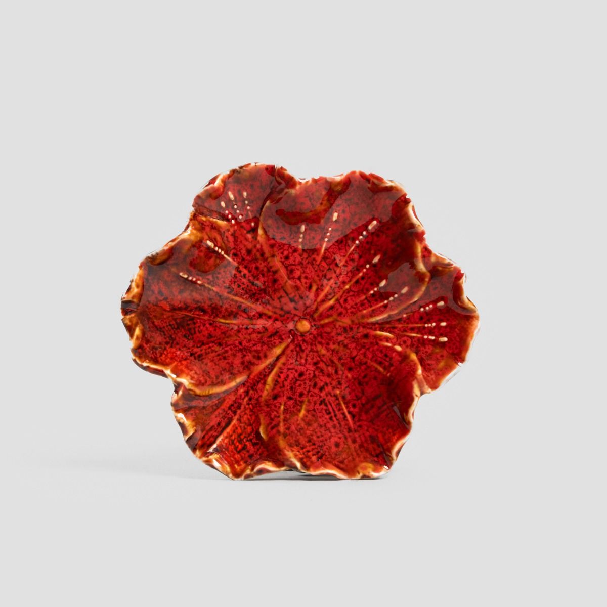 Taca dekoracyjna EDME ceramicza czerwona 13x11,5x3 cm